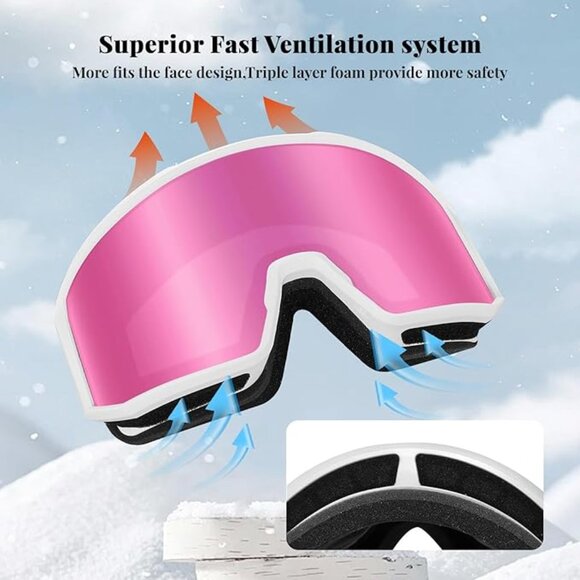 Polarized Spherical Ski Goggles 100% UV Protection - Picture 7 of 9